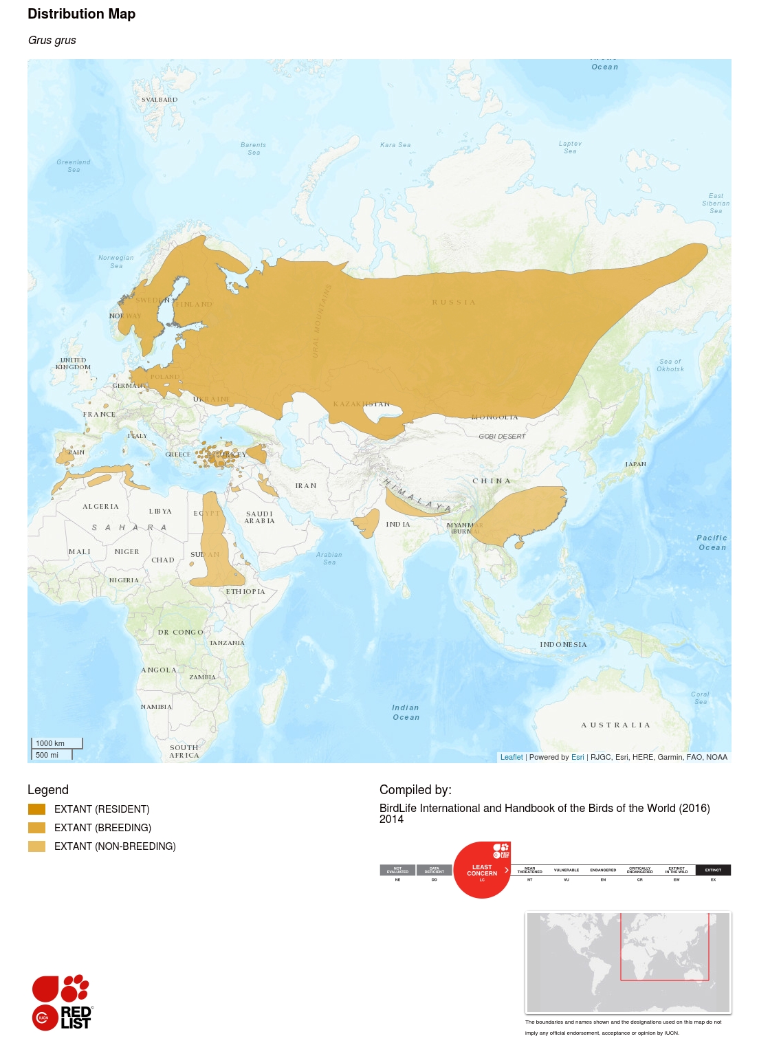 Eurasian Crane Distribution Map